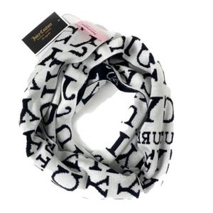 Juicy Couture Black and White Monogram Scarf NWT
